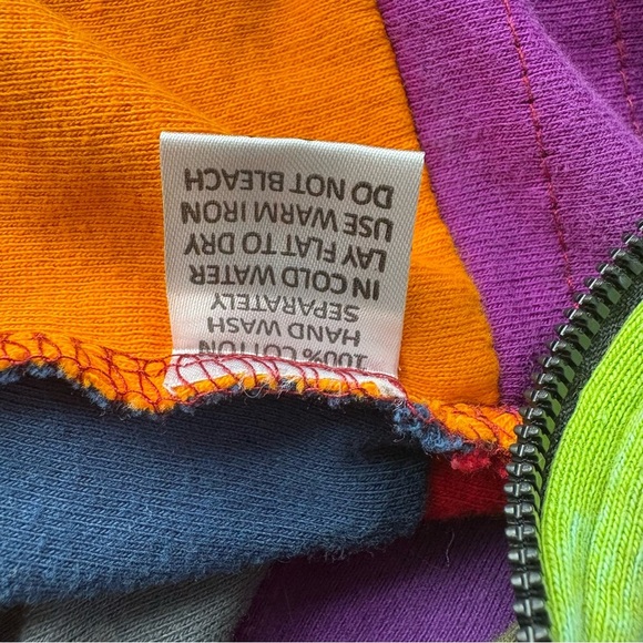 The Collection Royal Womens S Colorful Patchwork Nepal Zip Hoodie Y2K **No Zip - Picture 12 of 15